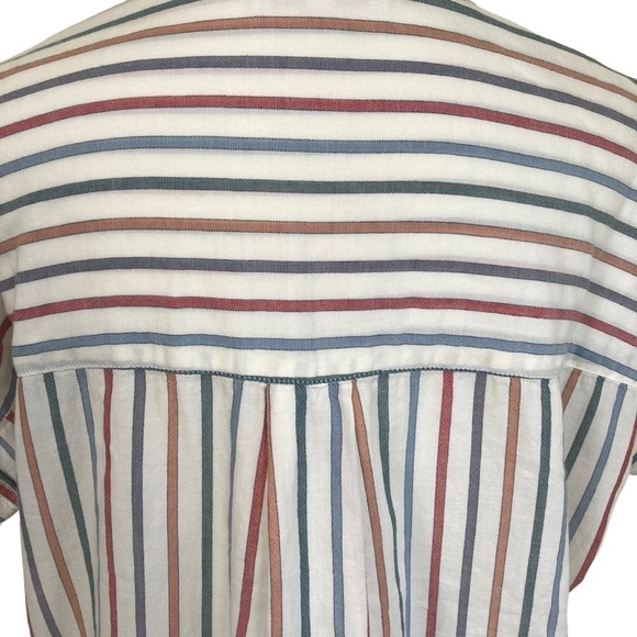Madewell ‘Park’ Popover Rainbow Stripe Top Oversized Fit 100% Cotton Size XXS - Picture 10 of 15